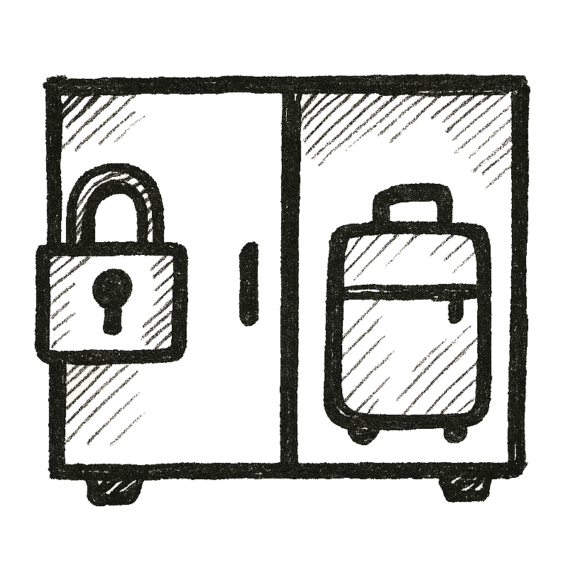 Icon representing luggage storage amenity at Nester Finn Grand Central