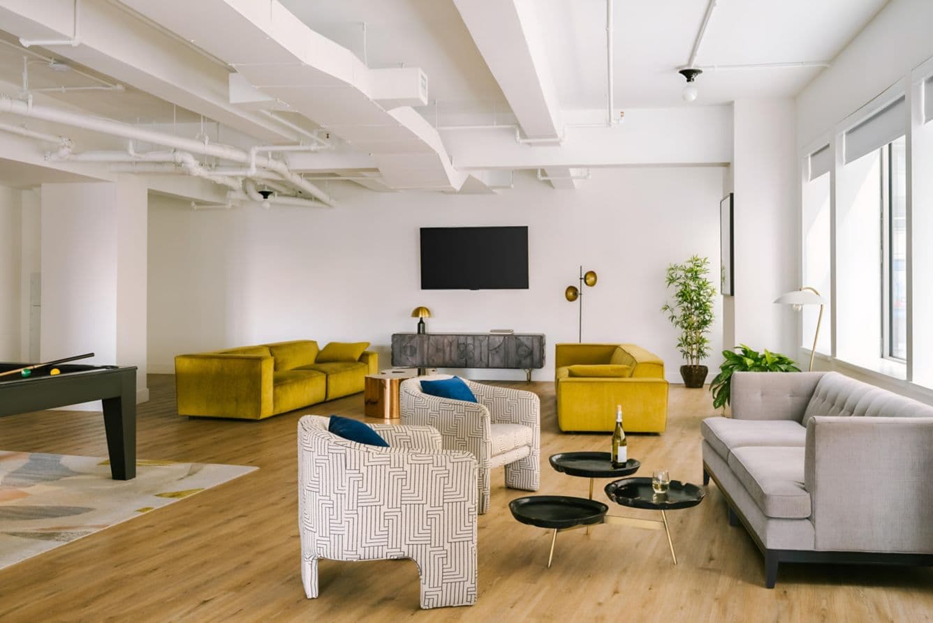 Fitness and shared amenity spaces at Nester Finn Financial District