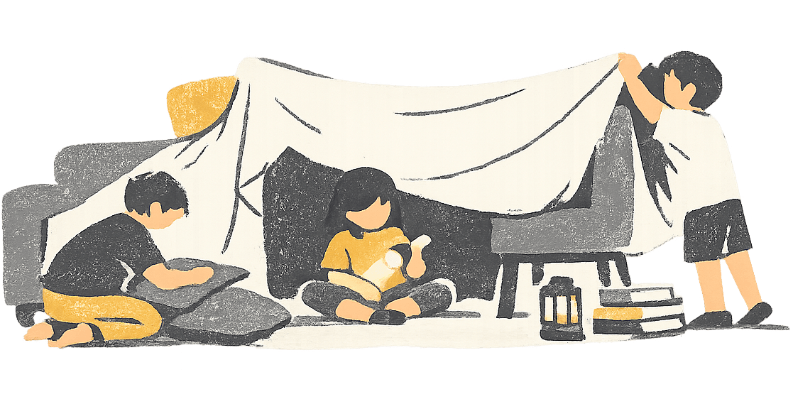 Kids and families at Nester Finn — illustration for family-friendly stays and activities