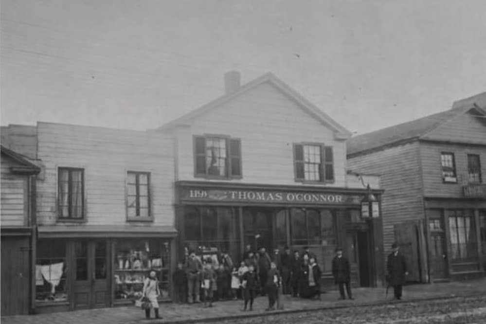 Thomas O'Connor's two-storey grocery and retail shop on King Street East