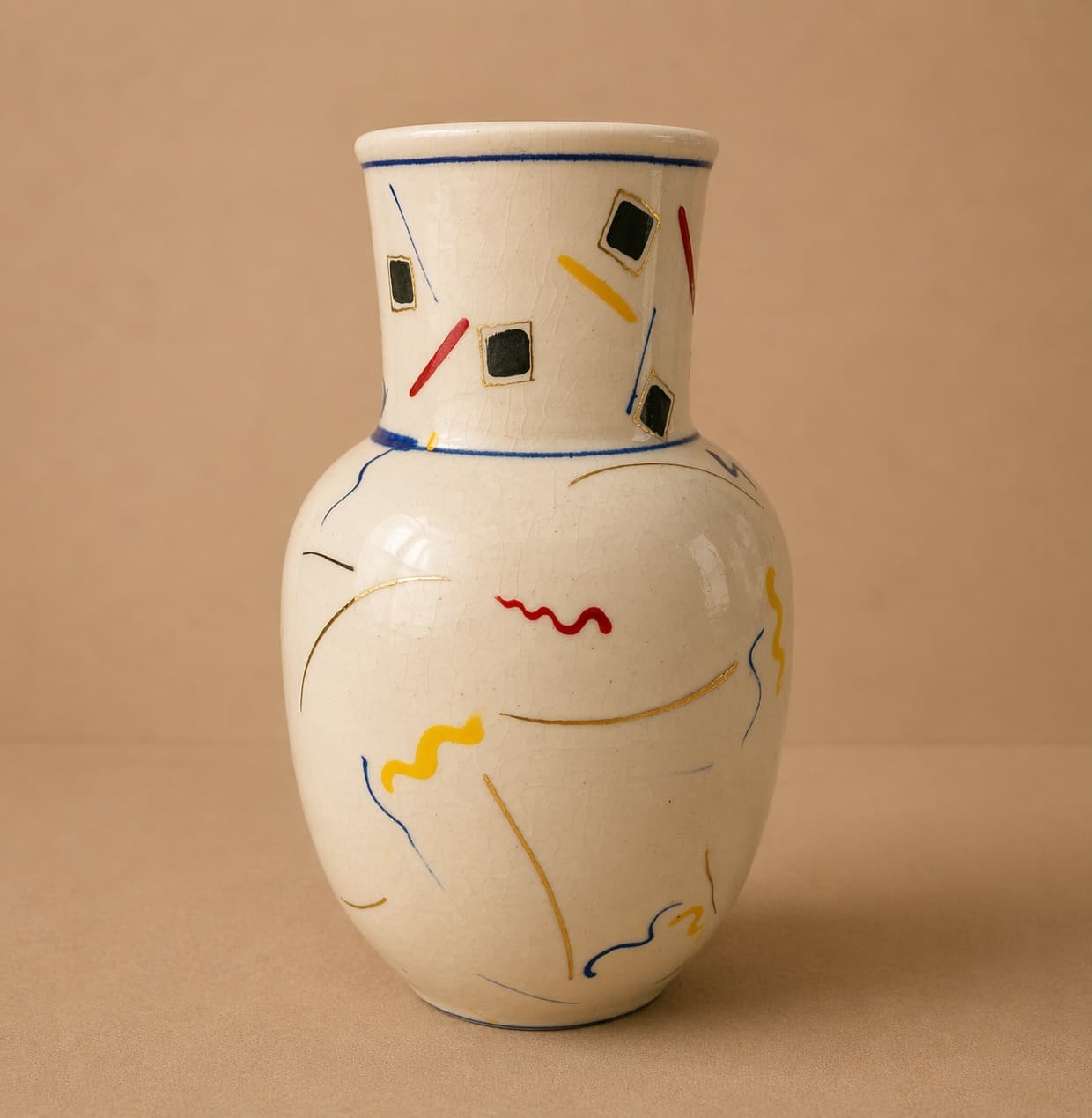 Scott McDowell, Postmodern Studio Porcelain Vase, 1980