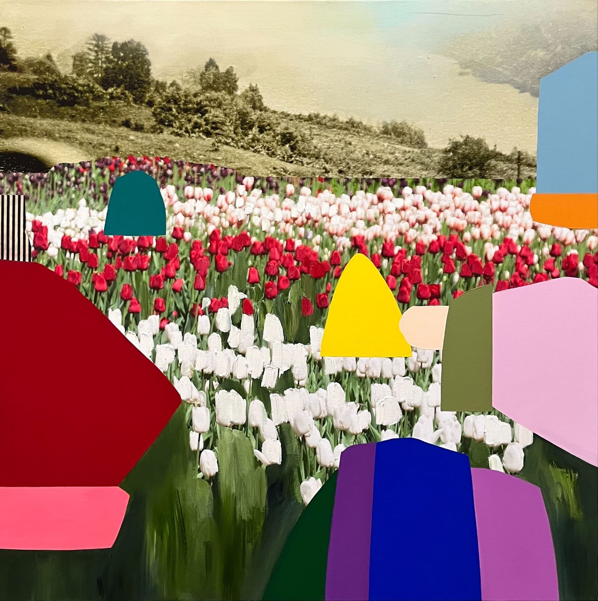 Emily Filler, Field of Tulips, on display at Nester Finn Entertainment District, Toronto