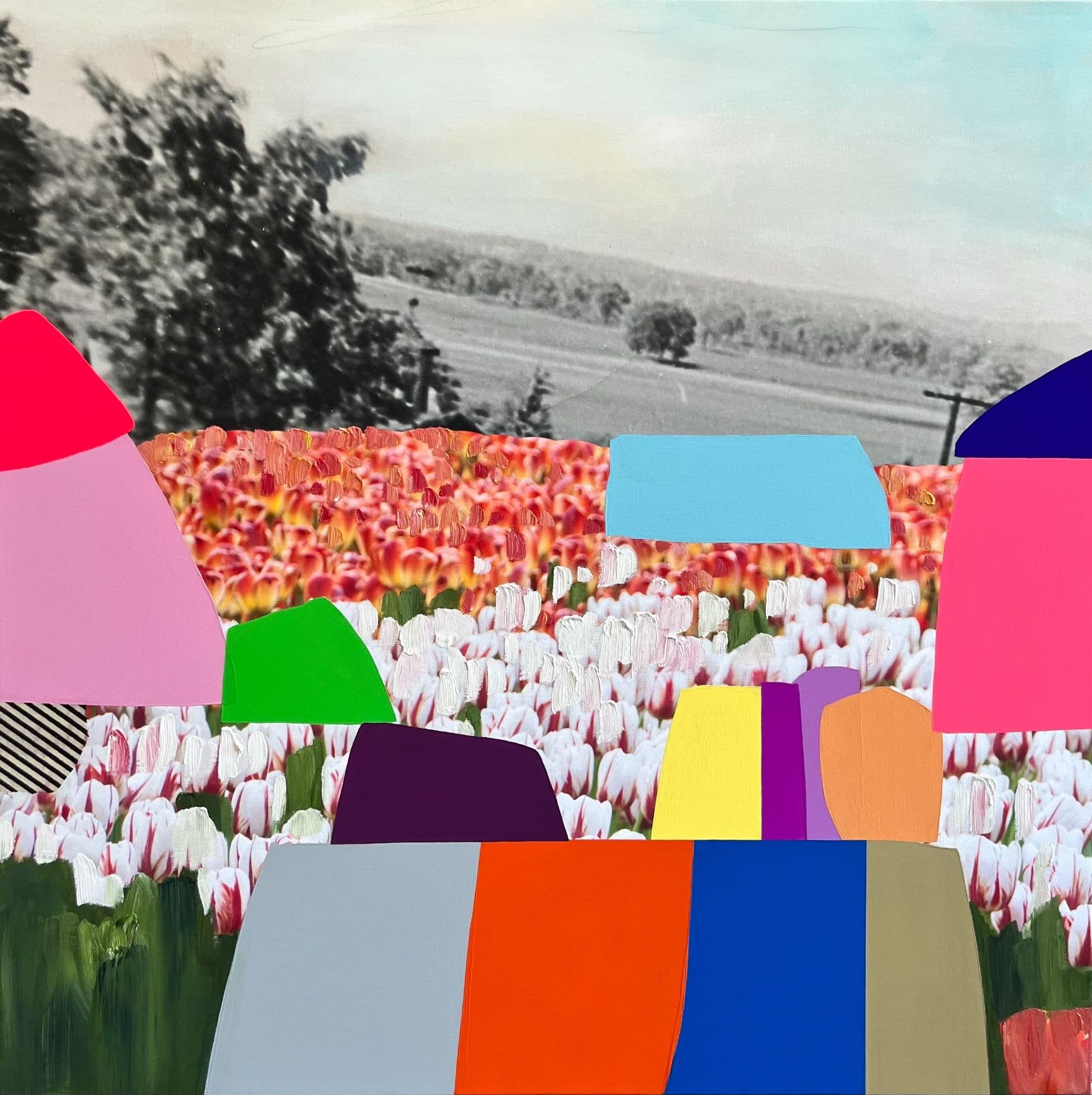 Emily Filler, Field of Tulips, on display at Nester Finn Entertainment District, Toronto